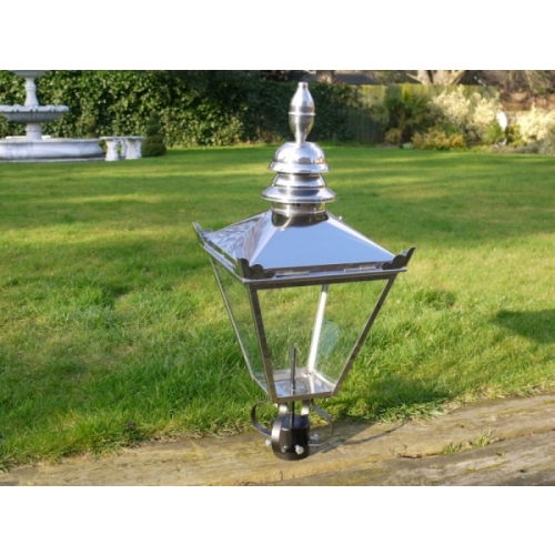 VICTORIAN LANTERN LAMP POST TOP GARDEN LIGHTING IN STAINLESS STEEL 3032
